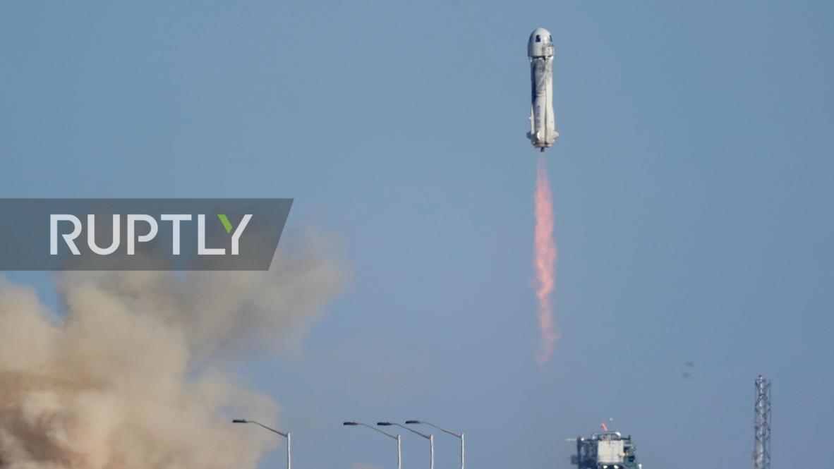 Blue Origin NS-22 space tourist launch | Live Ruptly