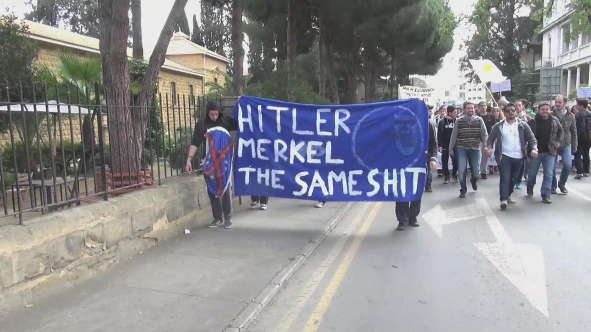 Cyprus: Teenagers vent their anger with 'Merkel is a whore' chants