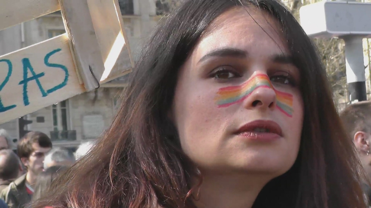 France: Paris protesters say "oui" to gay marriage