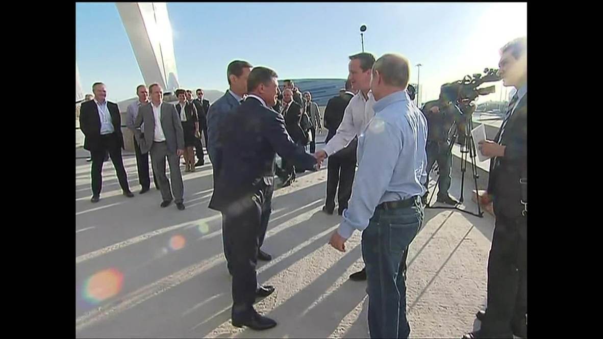 Russia: David Cameron gets the grand tour of Sochi Olympic venues