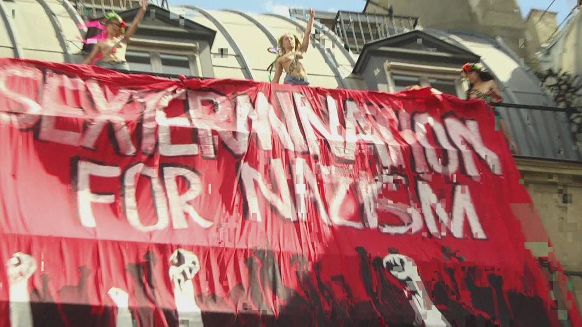 France: FEMEN activists called "whores" for disrupting far-right rally