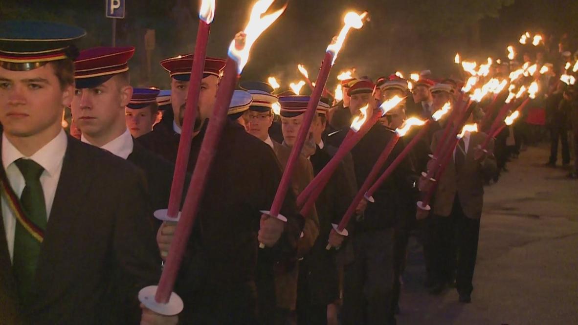 Germany: "Right-wing" frat club holds torch-lit memorial