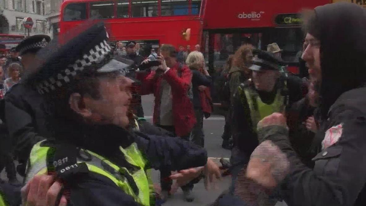 UK: Police and G8 protesters clash in central London