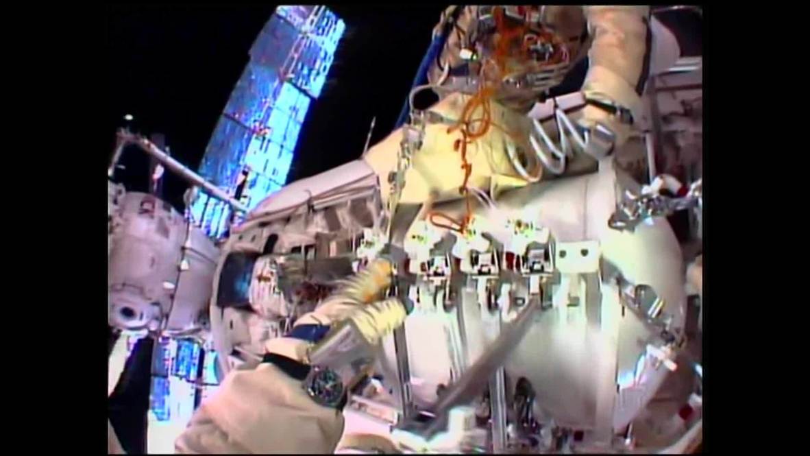 Space: Cosmonauts go on spacewalk