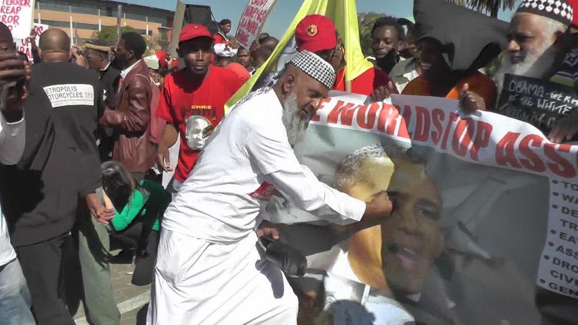 South Africa: "Obama is a war criminal!" declare protesters
