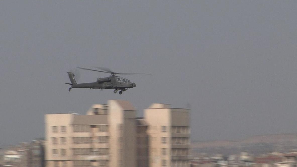 Egypt: Apache helicopters watch Cairo from the sky