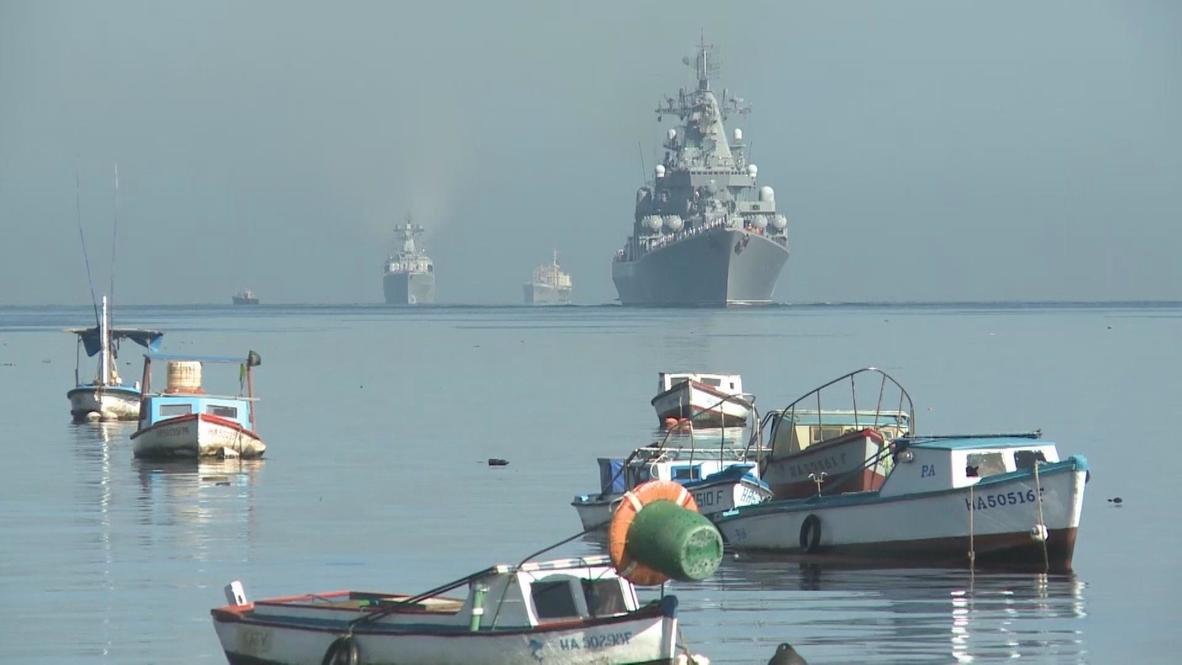 Cuba: Russian Moskva Missile Cruiser docks in Havana