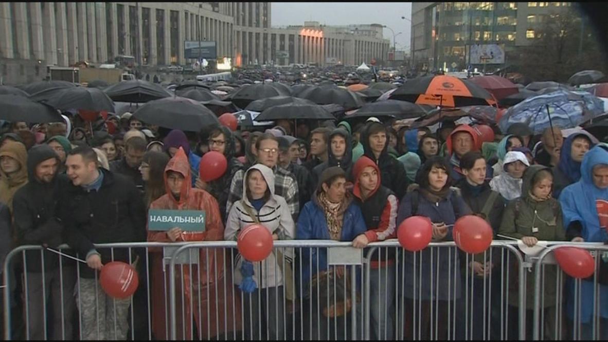 Russia: Alexei Navalny stages last rally ahead of Moscow mayor vote