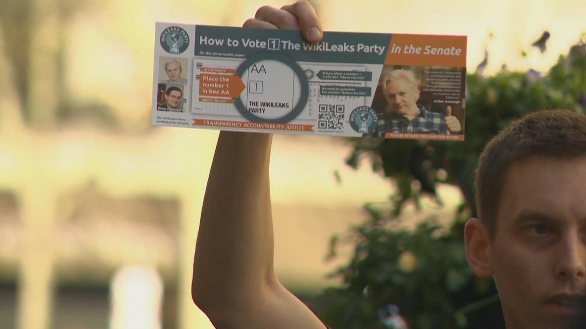 Australia: Assange's running mate casts his vote for WikiLeaks