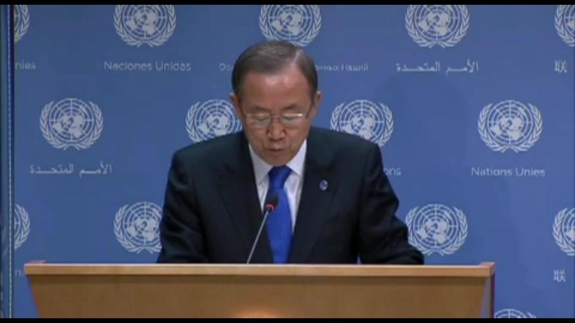 UN: Ban Ki-Moon urges Syria to hand over chemical weapons