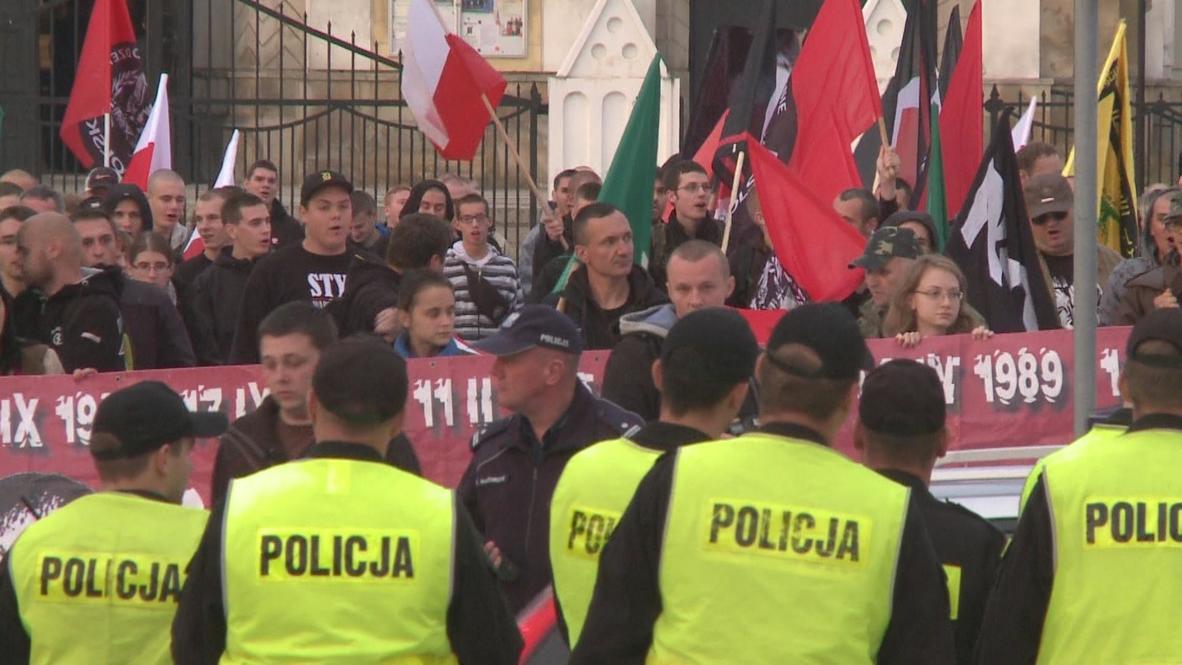 Poland: "No European Union, No NATO, Poland for Poles.", nationalists shout