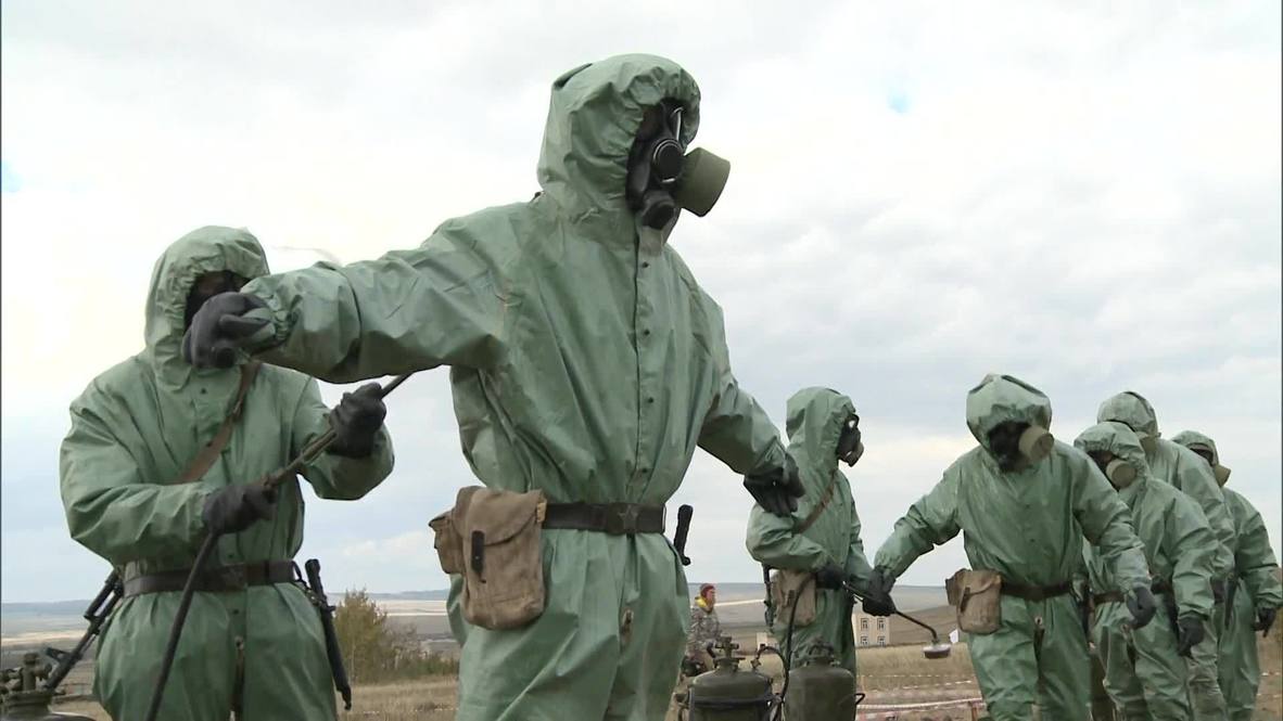 Russia: Troops simulate chemical weapon cleanup