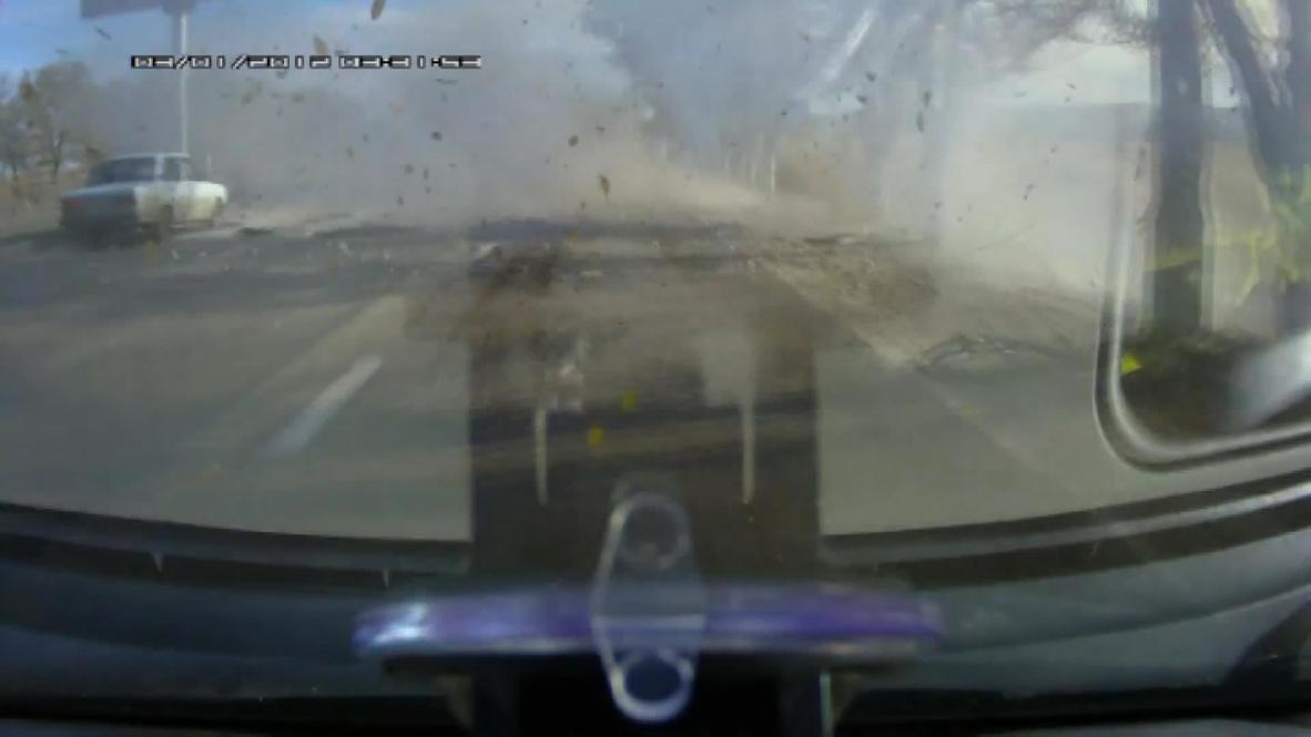 Russia: Moment of bus attack by suicide bomber caught on dashcam