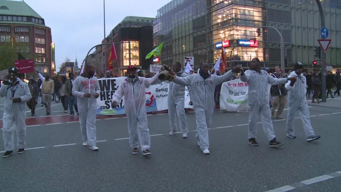 Germany: Thousands gather for refugee rights in Hamburg
