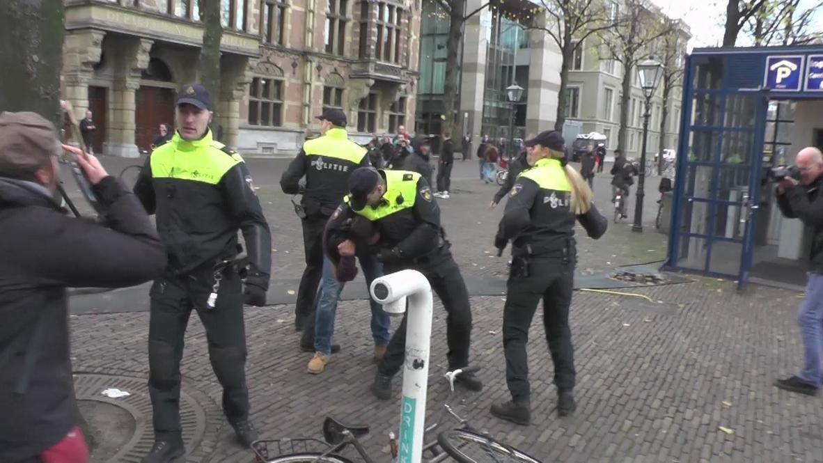 The Netherlands: Police clash with anti-Marine Le Pen protesters