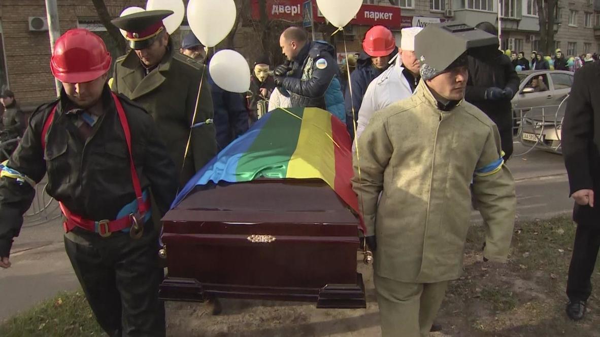Ukraine: Funeral procession mark the death of gay European morals being imposed on country
