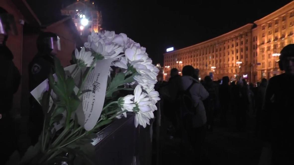 Ukraine: Vigil held for badly injured protester in Maidan