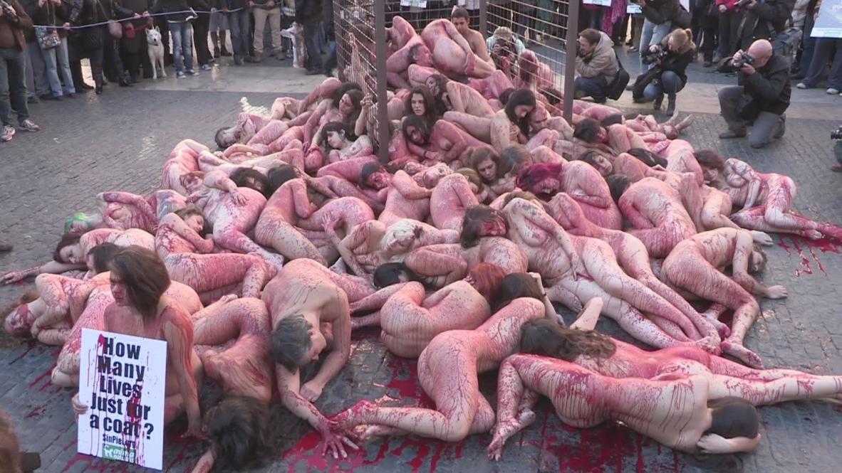 Spain: 50 naked Spaniards in animal rights orgy *Explicit Material*