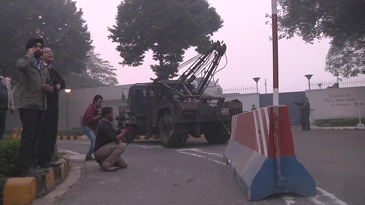 India: US embassy barriers removed in retaliatory act