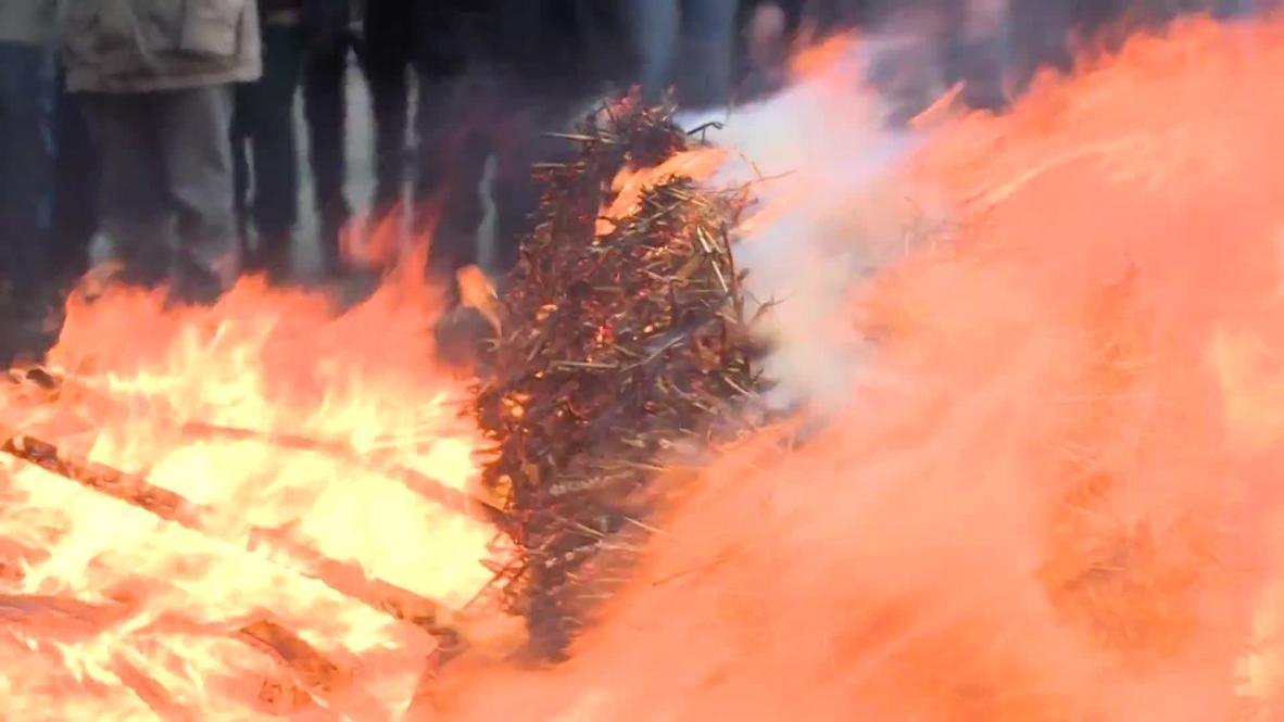 Belgium: Protesters start fire next to EU summit