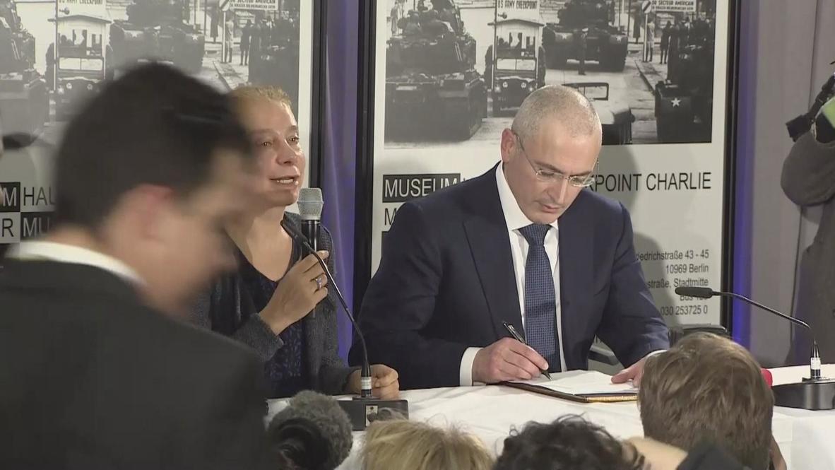 Germany: Khodorkovsky thanks Merkel during Berlin press conference