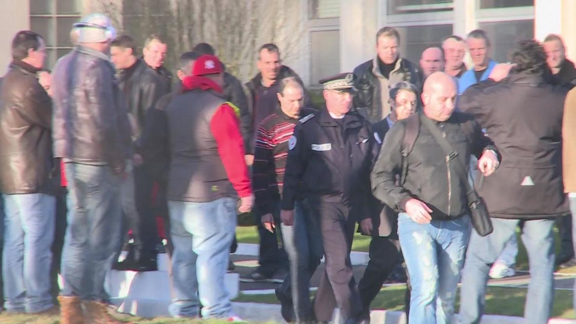 France: Goodyear workers free manager hostages, burn factory stock