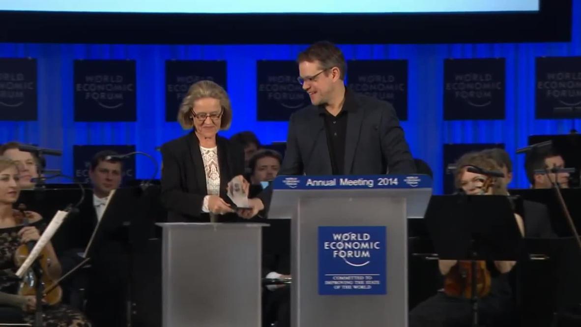 Switzerland: Matt Damon accepts Crystal Award for his work with water.org