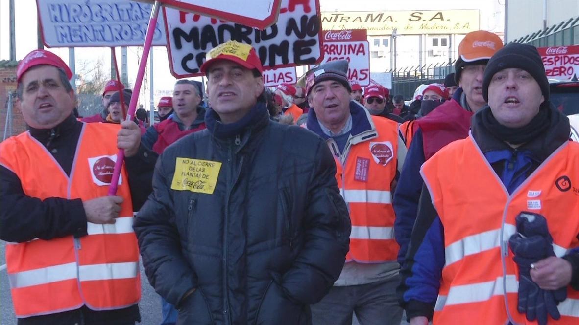 Spain: Coca Cola workers on strike against plant closures