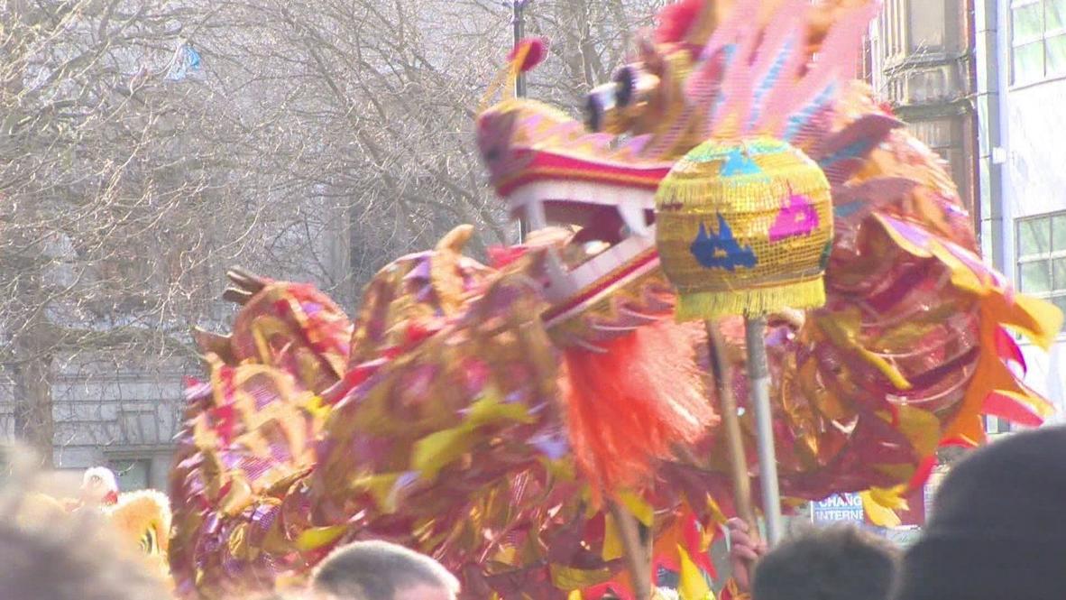 UK: London streets walked by dragons on Chinese New Year