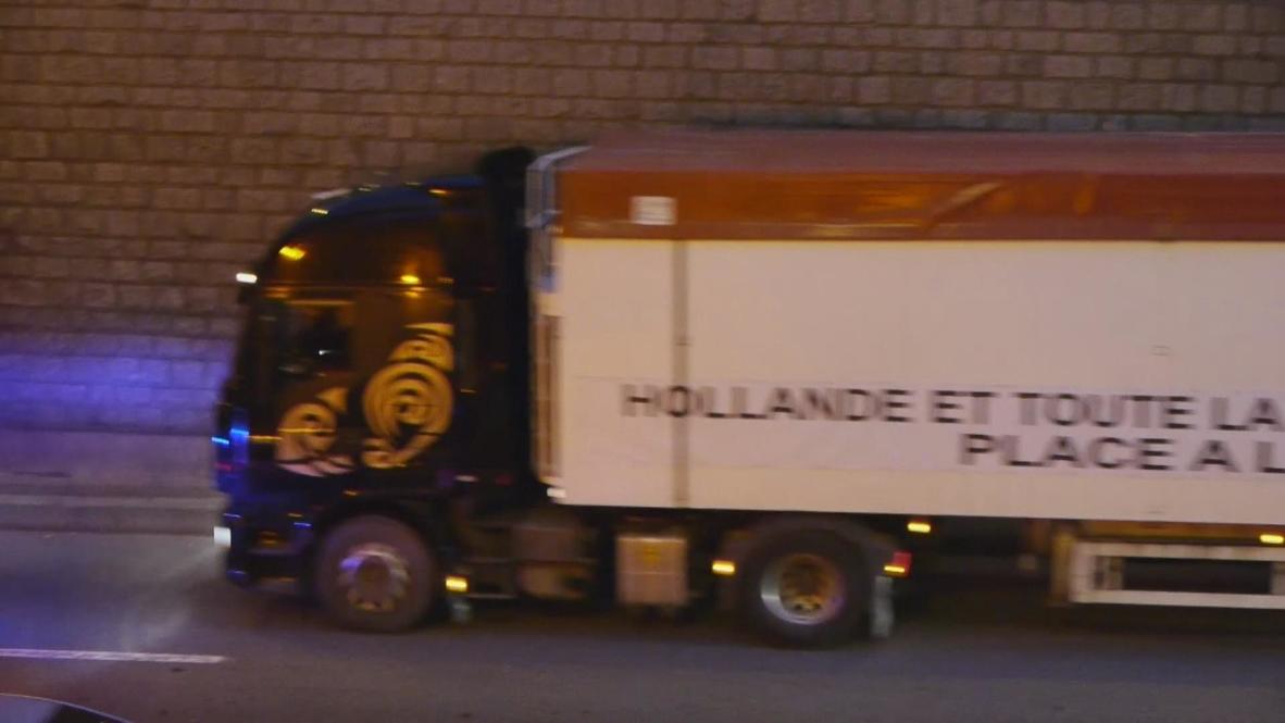 France: Anti-Hollande protesters drive 38-tonne truck to Paris