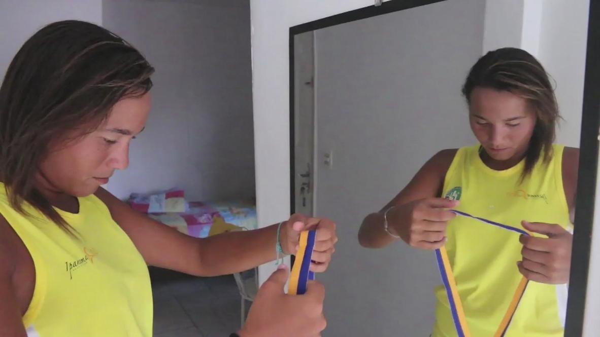 Brazil: Star from Brazil's slums plays beach tennis