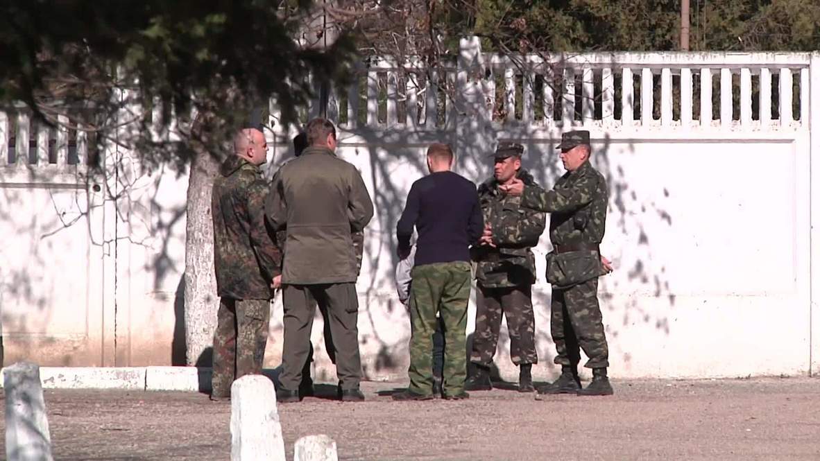 Ukraine: Local self-defence units blockade Crimean military base