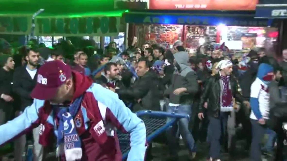Turkey: Warring Trabzonspor and Fenerbahce fans turn streets into a battlefield