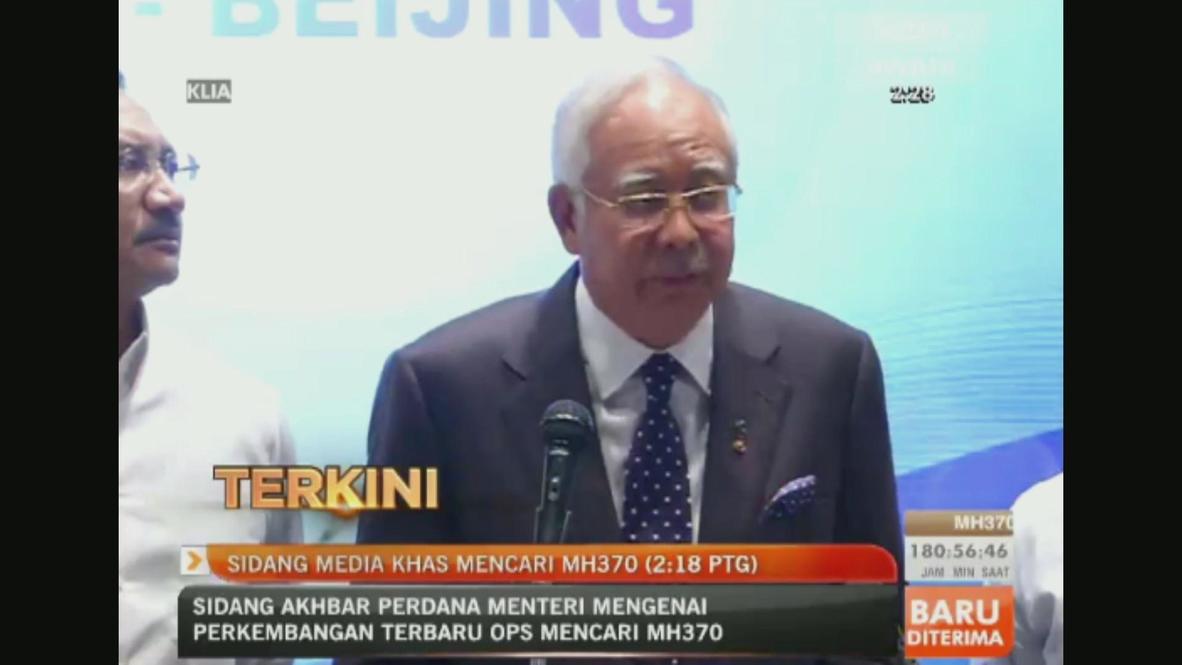 Malaysia: Plane could be in 1 of 2 possible corridors - Malaysia PM