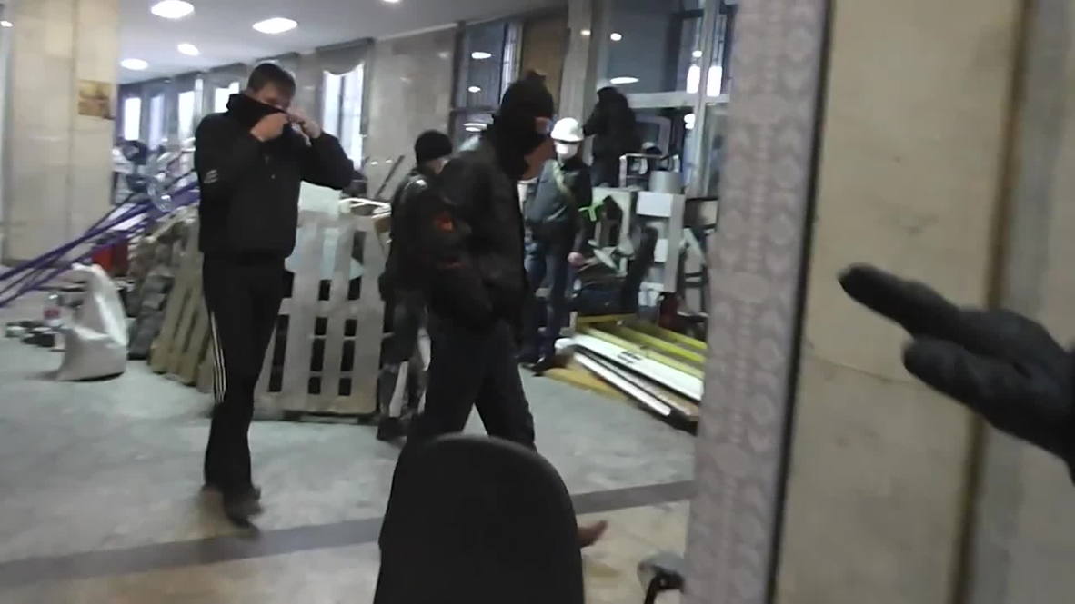 Ukraine: Inside occupied Donetsk city hall