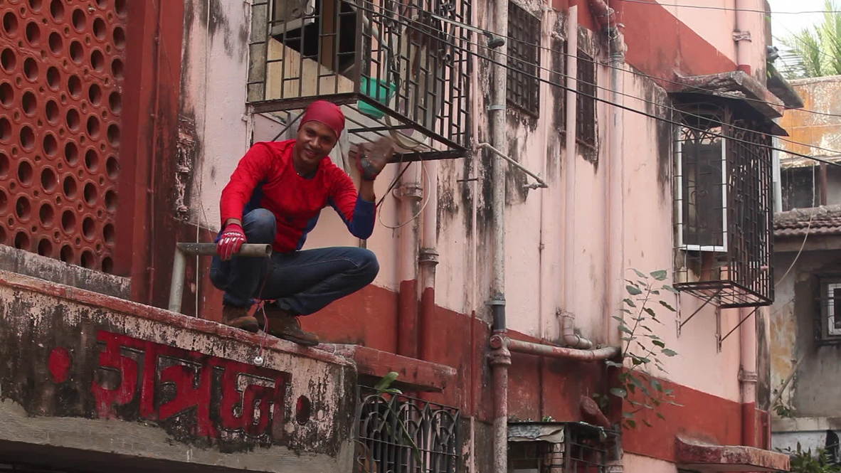 India: Spiderman spins web and scales buildings for votes