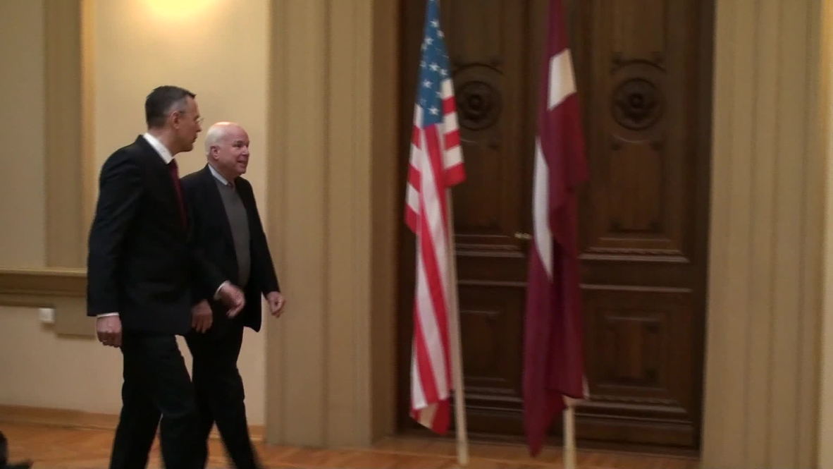 Lativa: John McCain continues Baltic tour of NATO countries