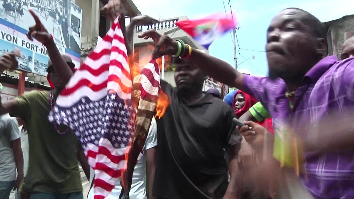 Haiti: Stars and stripes burn in anti-US protest