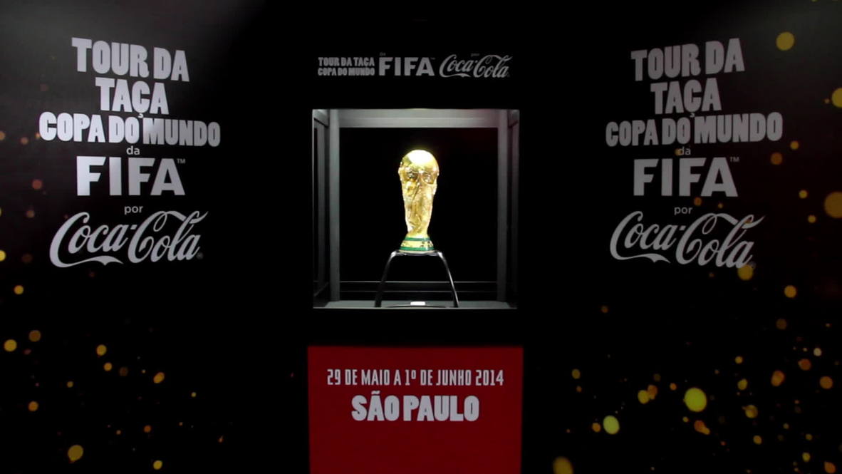 Brazil: FIFA World Cup Trophy arrives in Sao Paulo