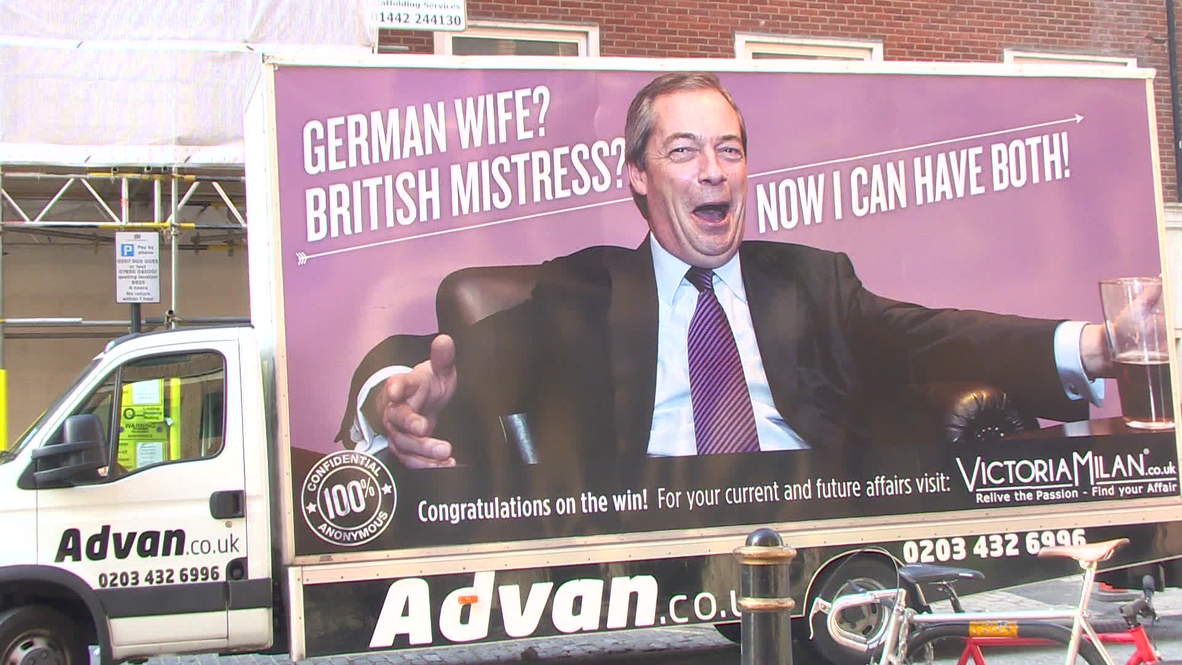 UK: Farage becomes the face of mistress dating site