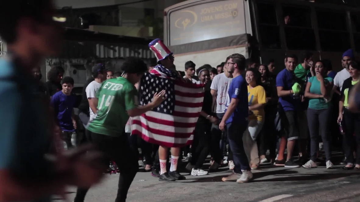 Brazil: US fans celebrate World Cup win through the night