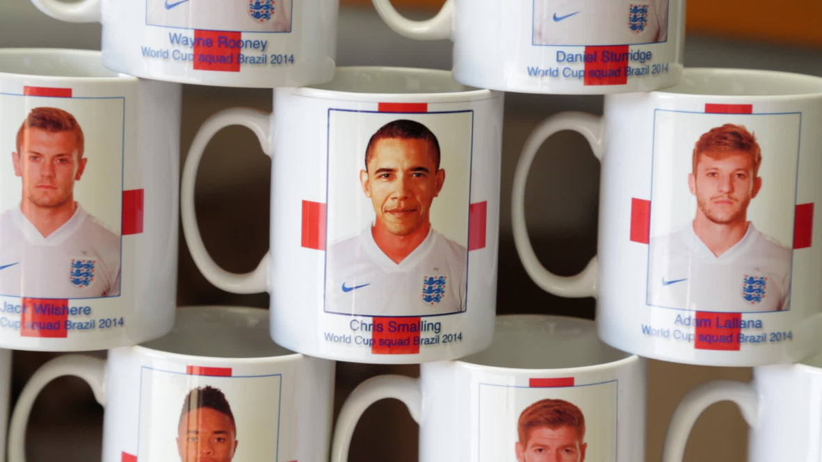 England: Obama plays for England- at least some mug seems to think so