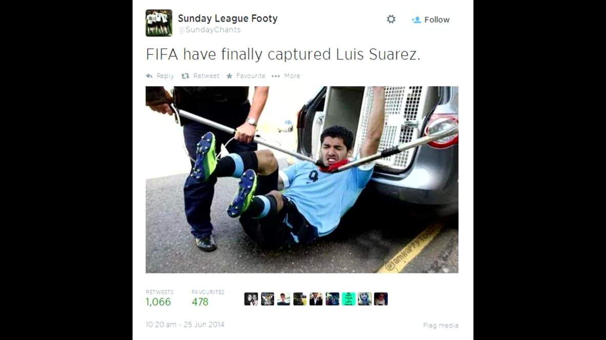 Suarez takes a bite of Chiellini: Funniest reaction tweets!