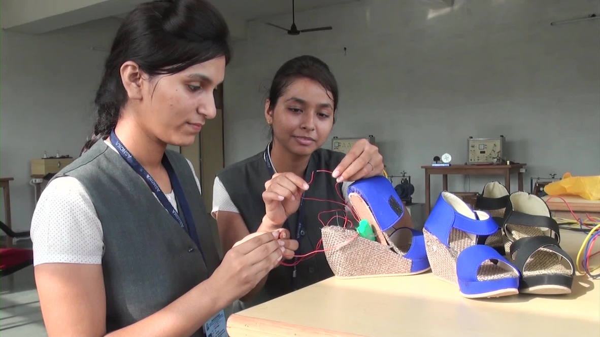 India: Students unveil electric "anti-rape" sandals designed to shock attackers