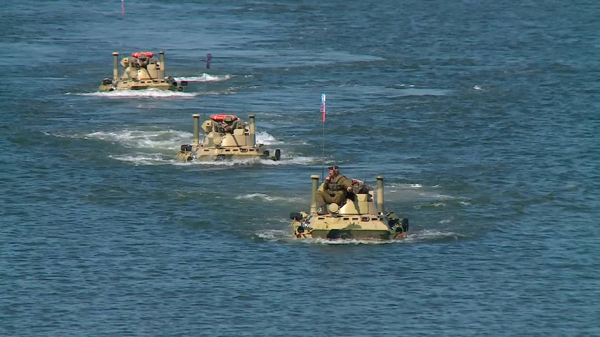 Russia: Military officers compete in military vehicle fighting competition
