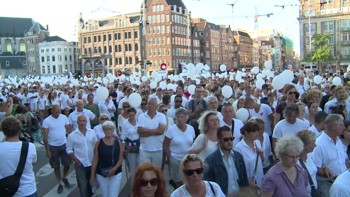 Netherlands: Amsterdam marches in memory of MH17 victims