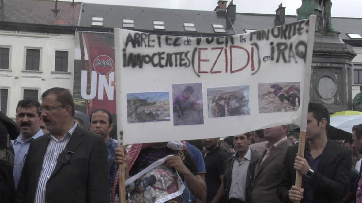 Belgium: Anti-ISIS activists swarm EU HQ, protesting Yezidis' plight