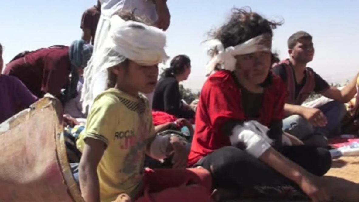 Iraq: Bleeding Yazidi children trapped on Sinjar Mountain *WARNING: GRAPHIC CONTENT*