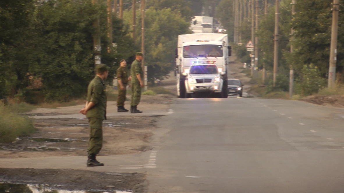 Russia: East Ukraine humanitarian aid convoy arrives at Voronezh