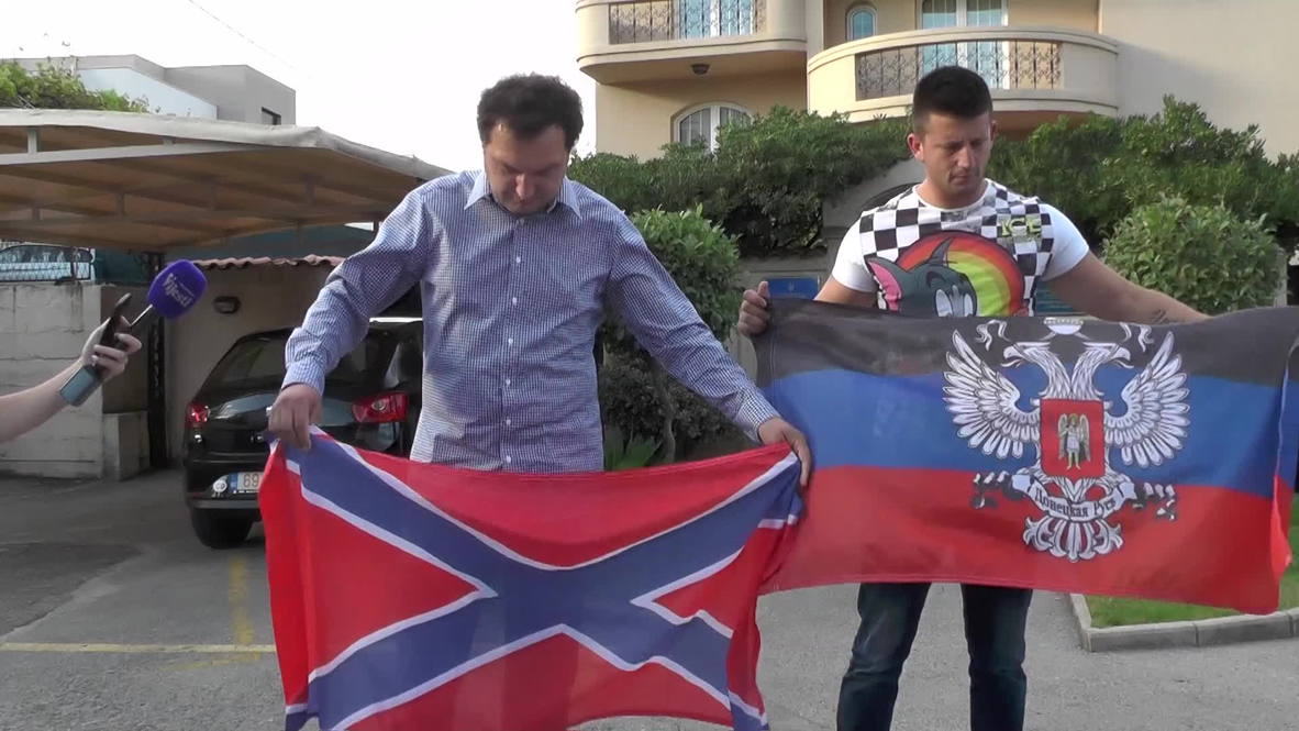 Montenegro: Activists fly DPR, Novorossiya flags outside Ukrainian embassy